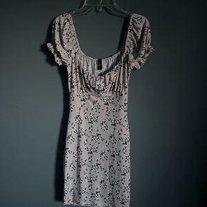 Pink Floral Bodycon Mini Dress